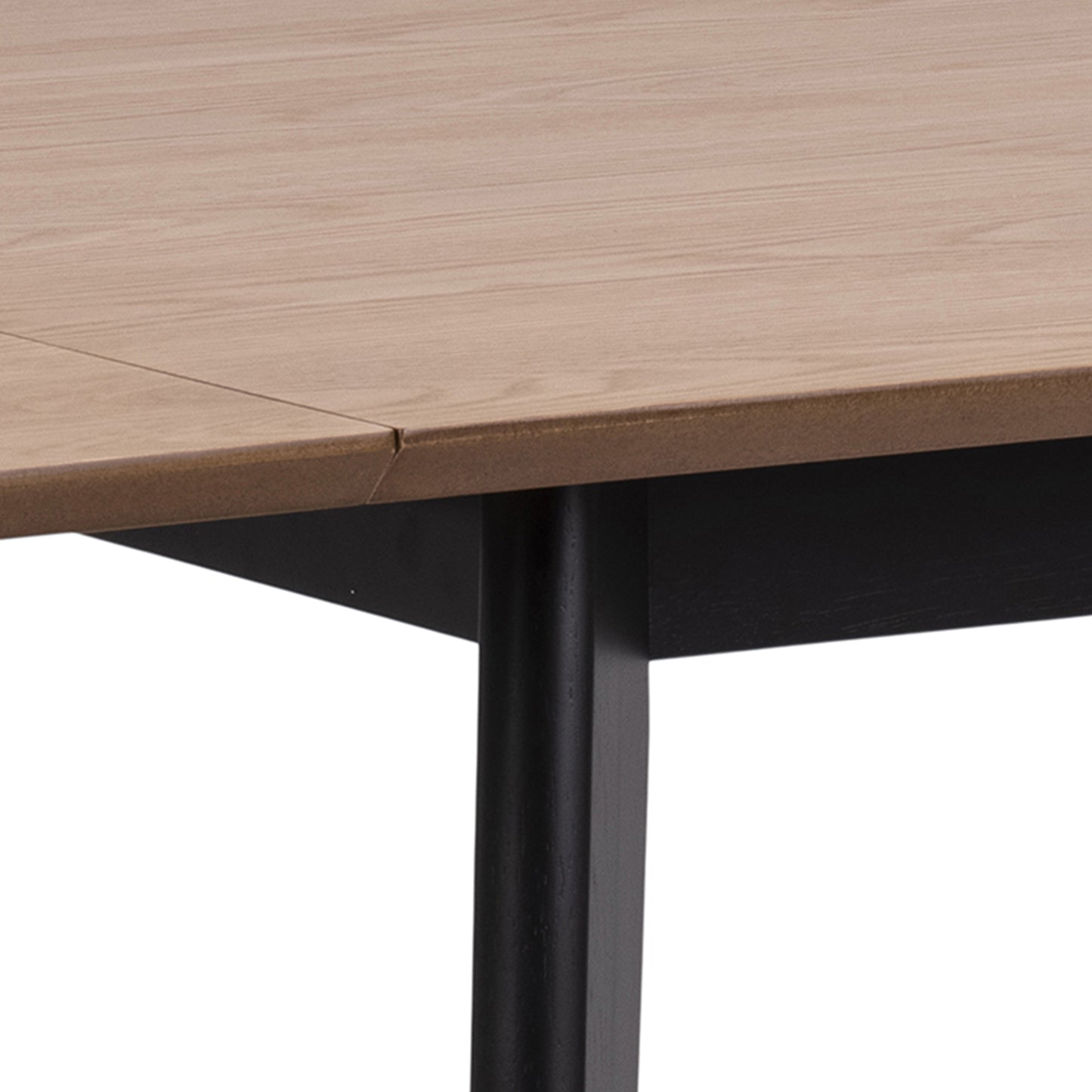 Roxby Extending Dining Table in Oak & Black Set 4 Black and Oak Chairs