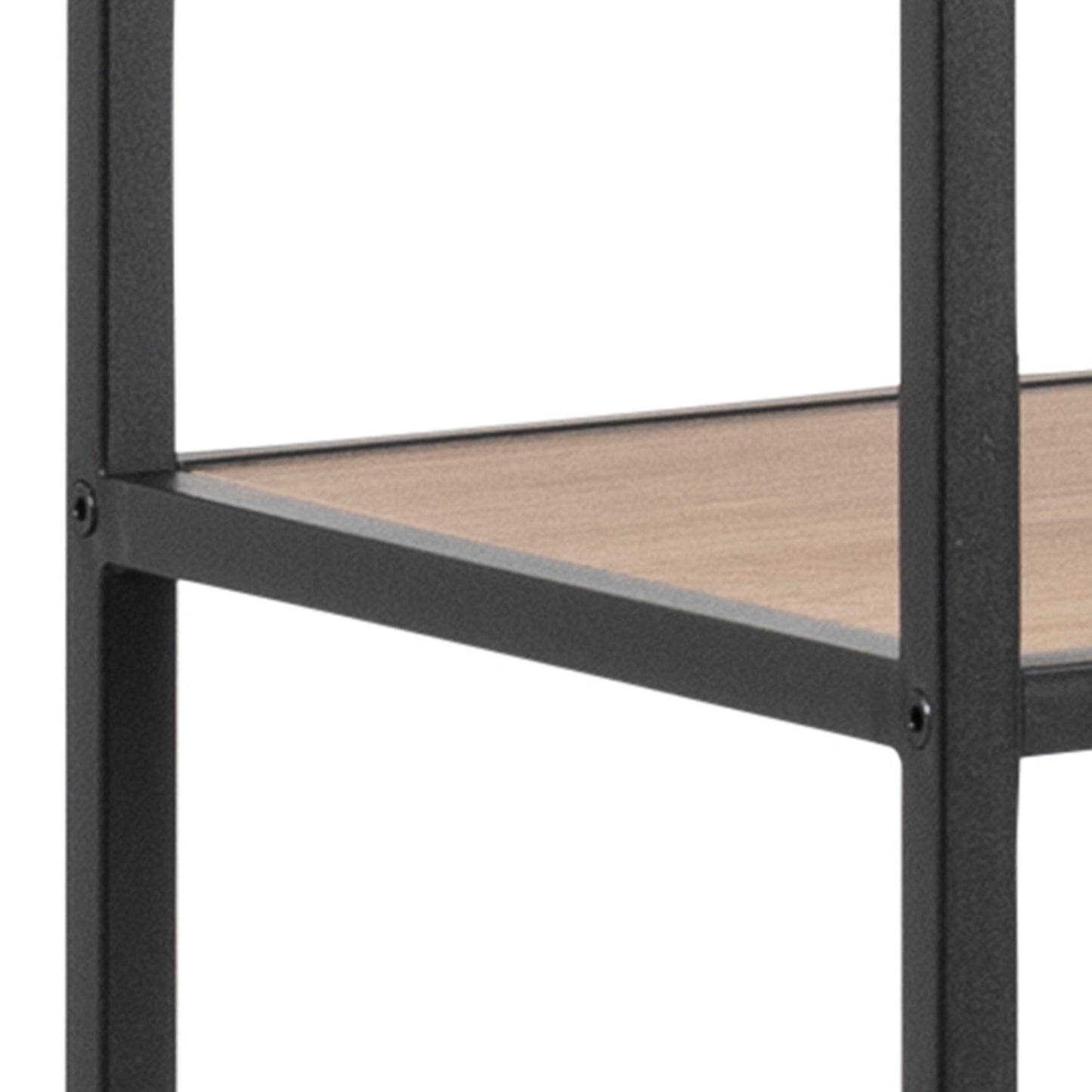 Seaford Bookcase with 5 Shelves in Black and Oak