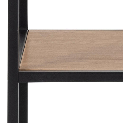 Seaford Bookcase with 5 Shelves in Black and Oak