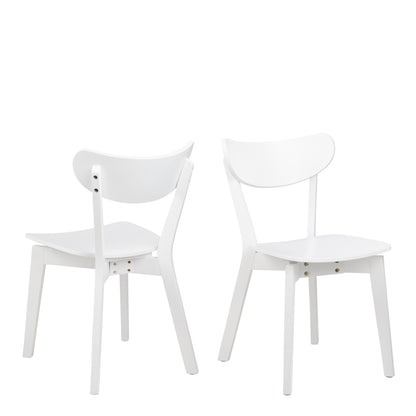 Roxby Square Dining Table in White Set 2 White Chairs