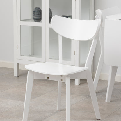 Roxby Square Dining Table in White Set 2 White Chairs