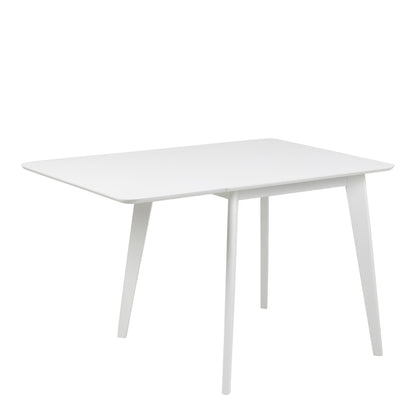 Roxby Square Dining Table in White Set 4 White Chairs