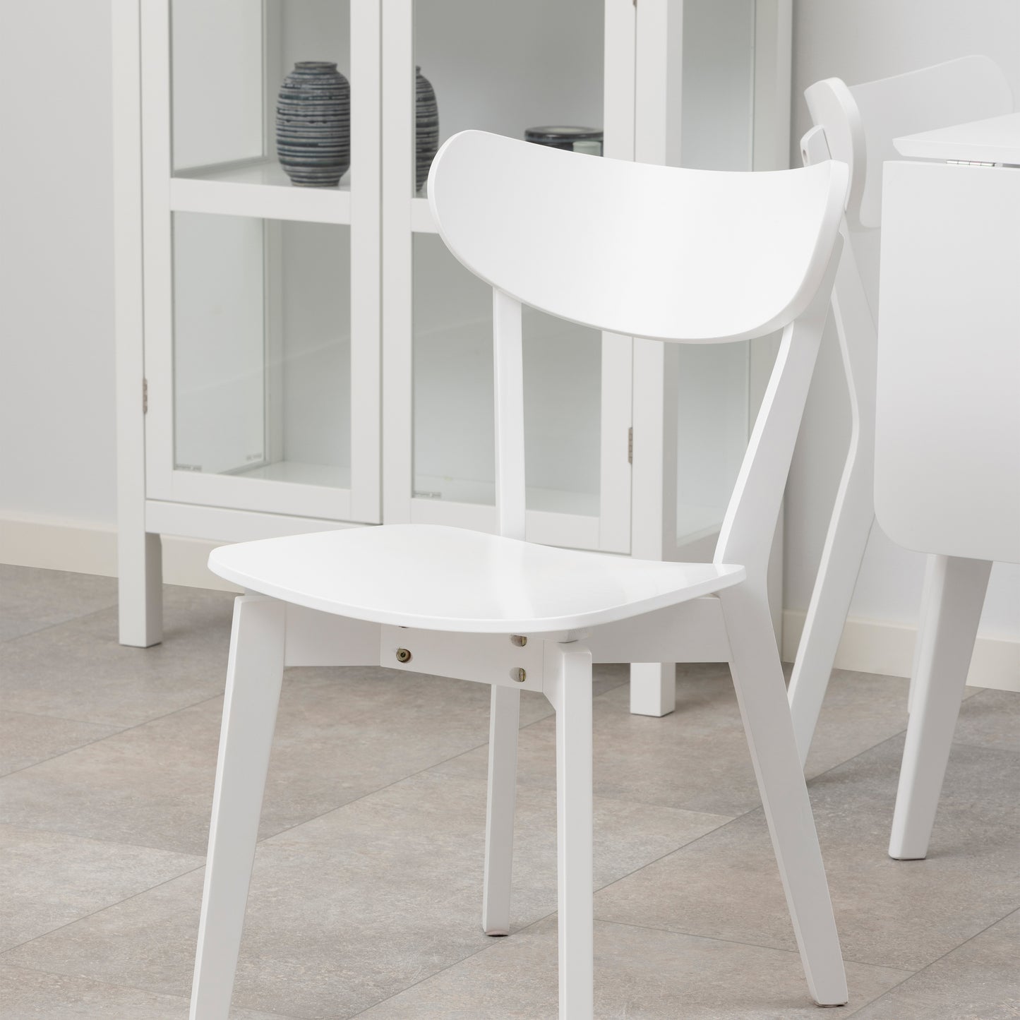 Roxby Square Dining Table in White Set 4 White Chairs