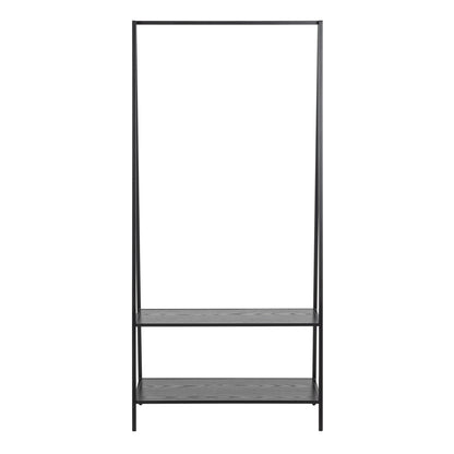 Seaford Clothes Rack with 2 shelves in Black