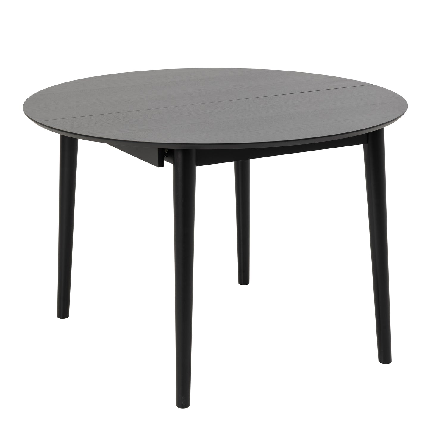Montreux Round Extending Dining Table in Black Set 4 Black Chairs