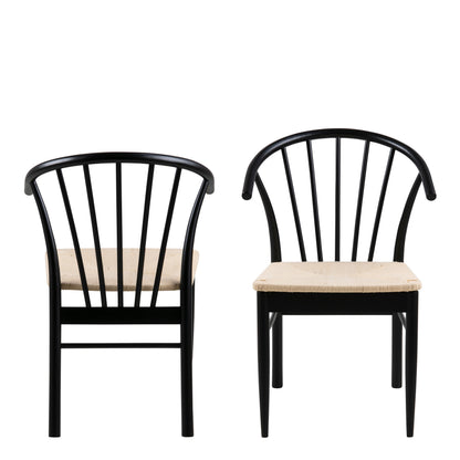 Montreux Round Extending Dining Table in Black Set 4 Black Chairs