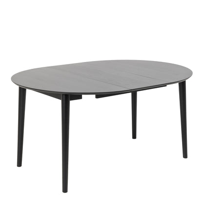 Montreux Round Extending Dining Table in Black Set 6 Black Chairs