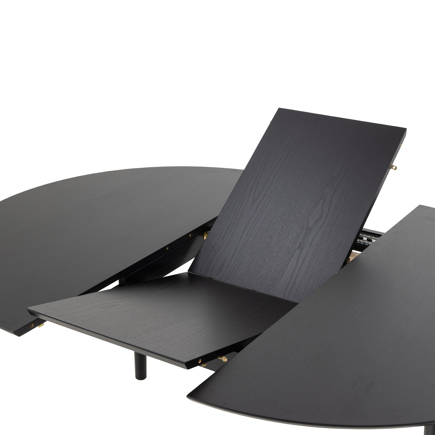 Montreux Round Extending Dining Table in Black Set 6 Black Chairs