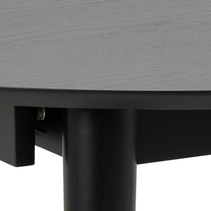 Montreux Round Extending Dining Table in Black Set 6 Black Chairs