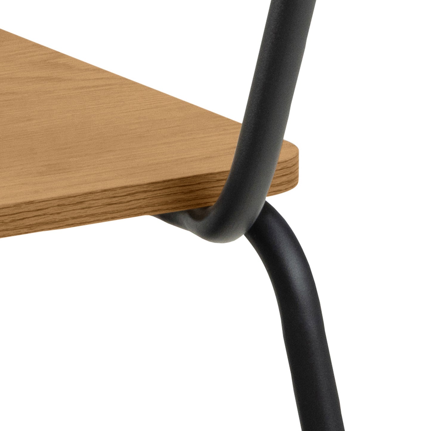 Peru Dining Table in Black and Oak Set 4 Steel and Oak Chairs