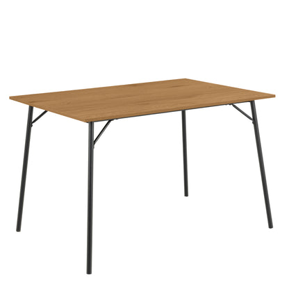 Peru Dining Table in Black and Oak Set 4 Steel and Oak Chairs