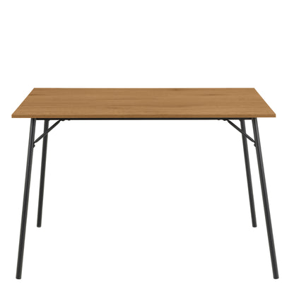 Peru Dining Table in Black and Oak Set 4 Steel and Oak Chairs