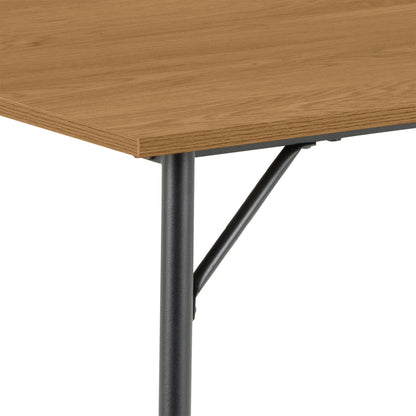 Peru Dining Table in Black and Oak Set 4 Steel and Oak Chairs