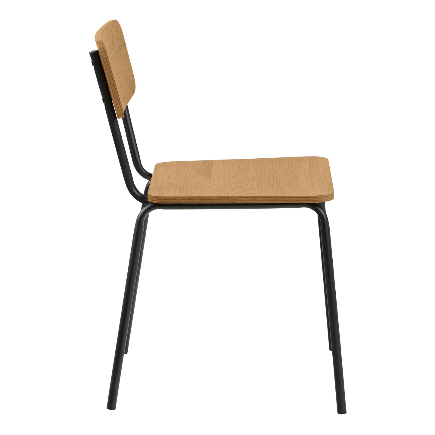 Peru Dining Table in Black and Oak Set 4 Steel and Oak Chairs