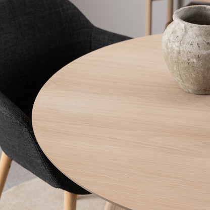 Townsville Round Dining Table in White and Oak Set 4 Chairs