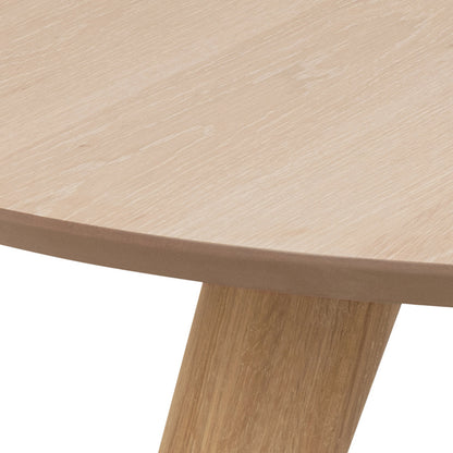 Townsville Round Dining Table in White and Oak Set 4 Chairs