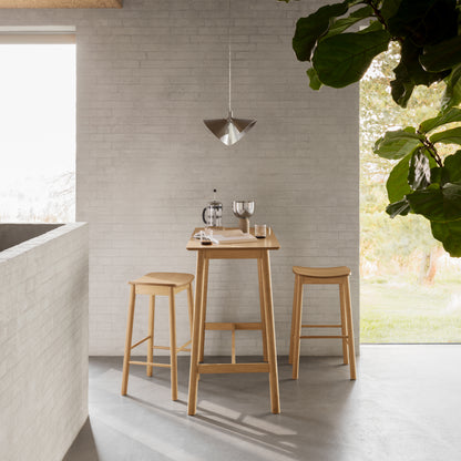 Barlow Bar Table in Matt Oak Set 2 Matt Oak Bar Stools