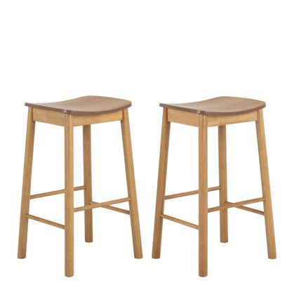 Barlow Bar Table in Matt Oak Set 2 Matt Oak Bar Stools
