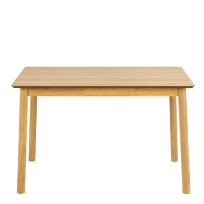 Barlow Rectangular Dining Table in Matt Oak Set 4 Matt Oak Chairs
