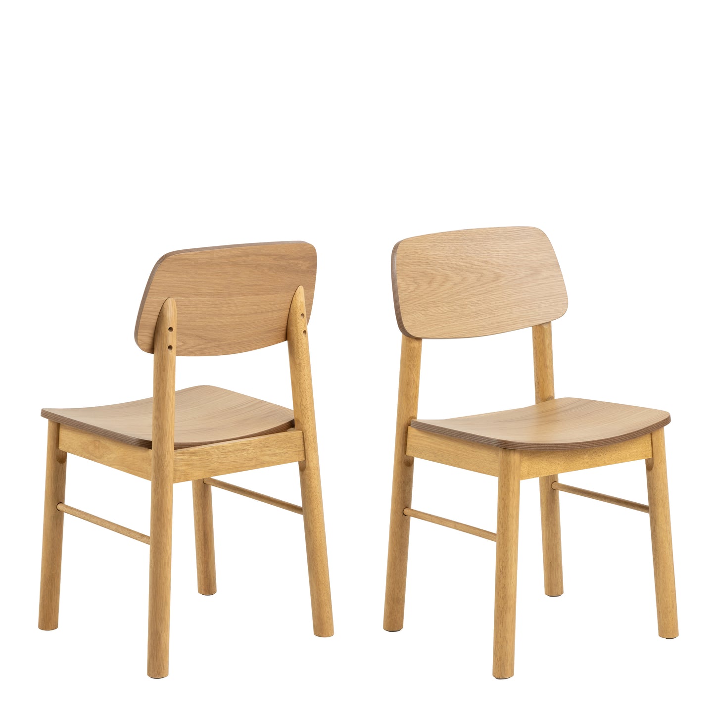 Barlow Rectangular Dining Table in Matt Oak Set 4 Matt Oak Chairs