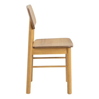 Barlow Rectangular Dining Table in Matt Oak Set 4 Matt Oak Chairs