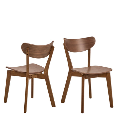 Roxby Round Dining Table in Walnut Set 4 Walnut Chairs