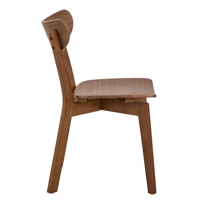 Roxby Round Dining Table in Walnut Set 4 Walnut Chairs