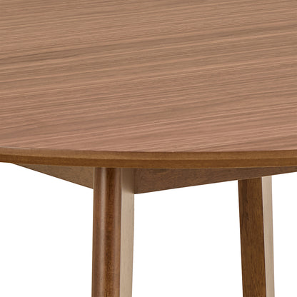 Roxby Round Dining Table in Walnut Set 4 Walnut Chairs