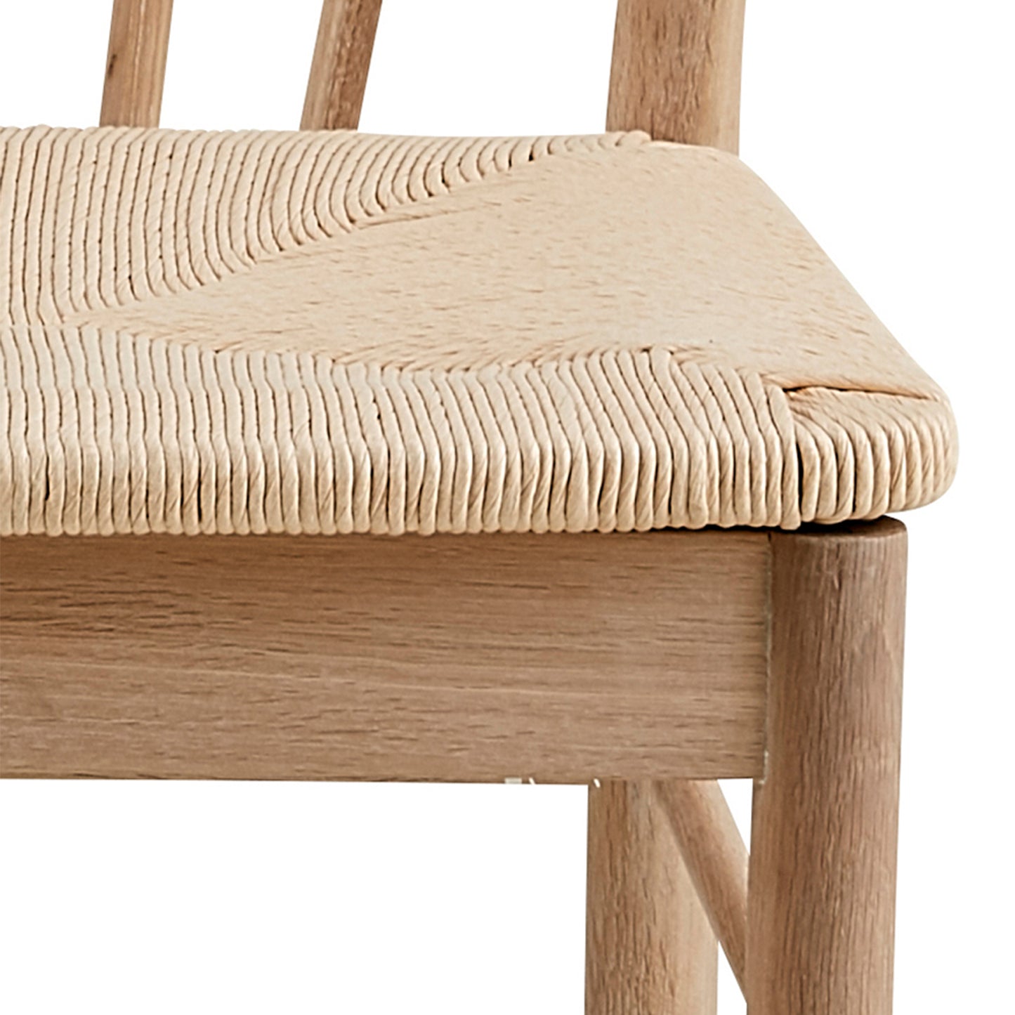 I_Duncan Round Dining Table in White Oak Set 4 White Oak Chairs