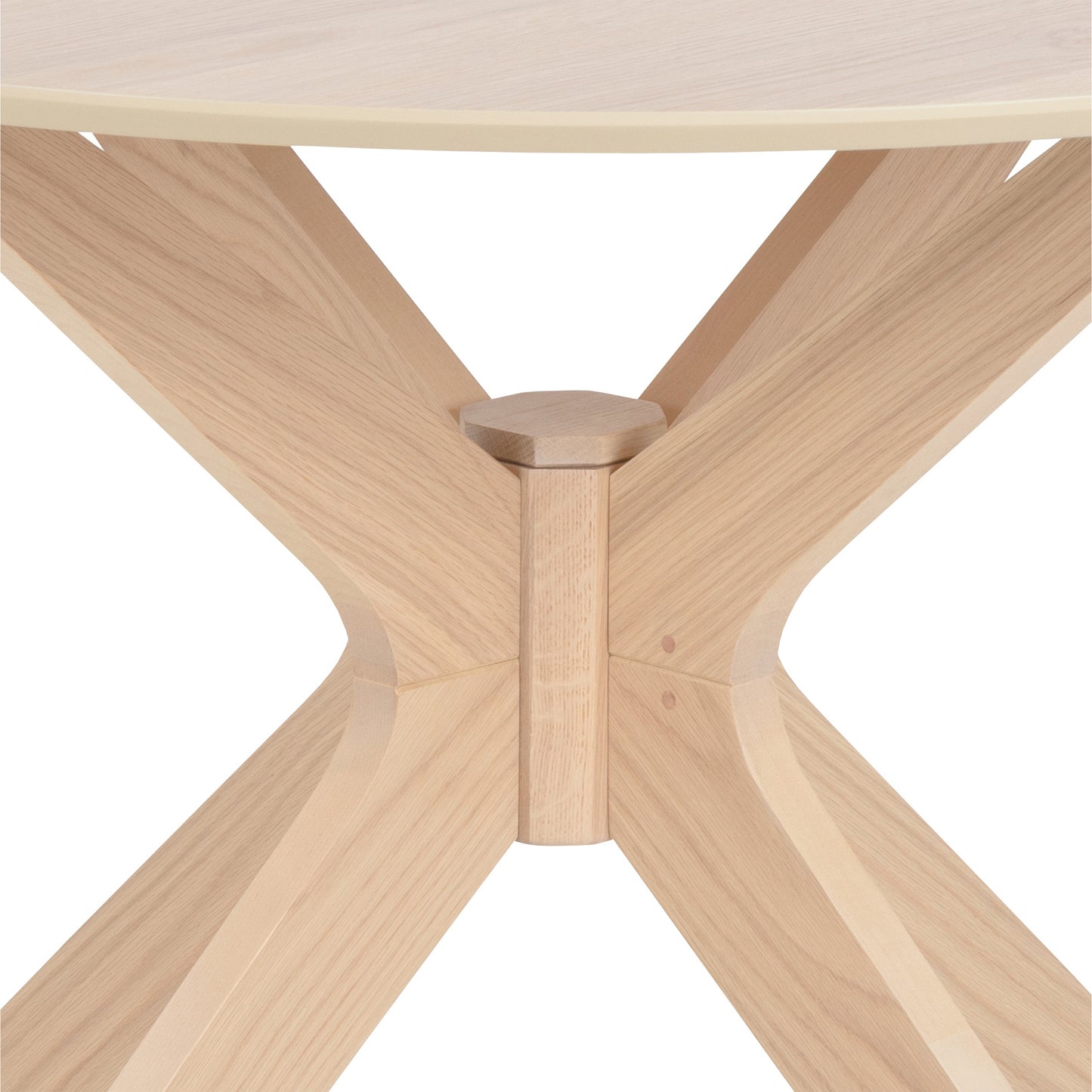 I_Duncan Round Dining Table in White Oak Set 4 White Oak Chairs