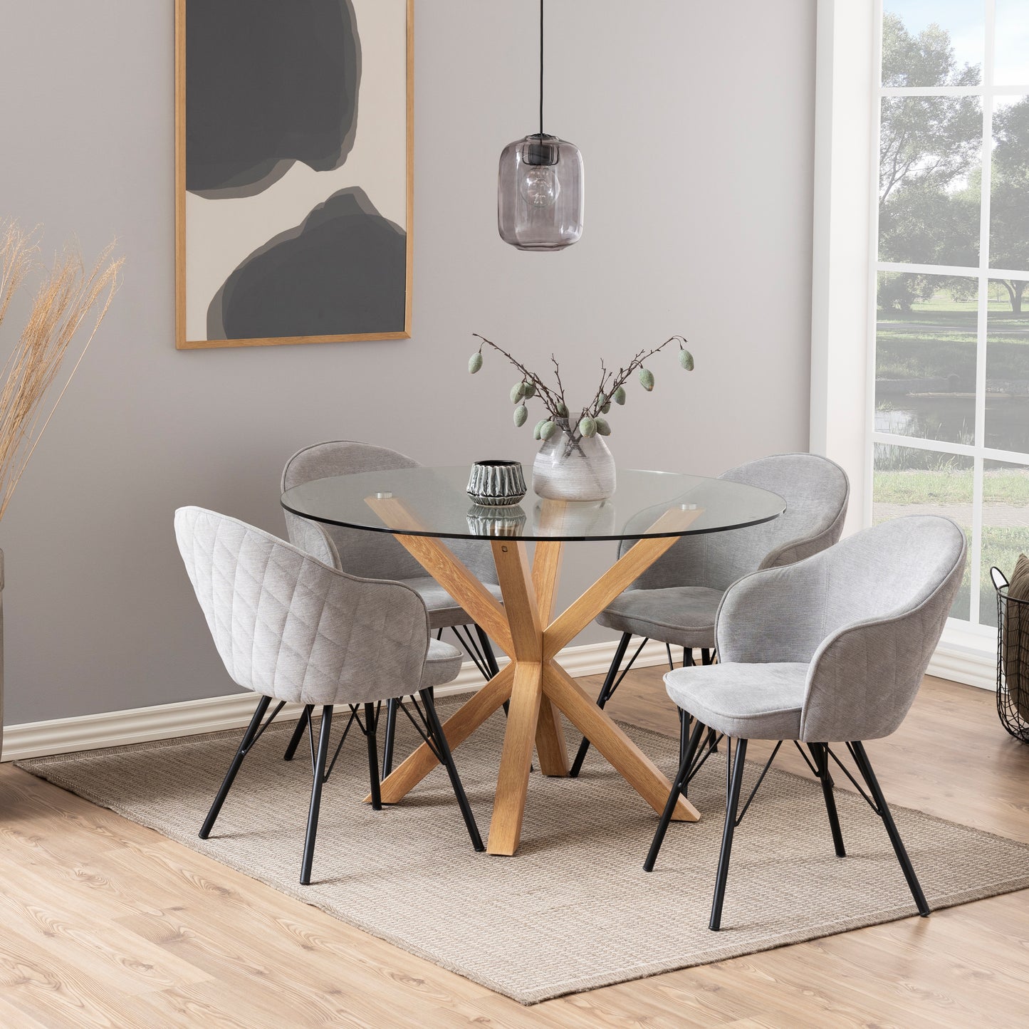 Heaven Round Dining Table with Glass Top