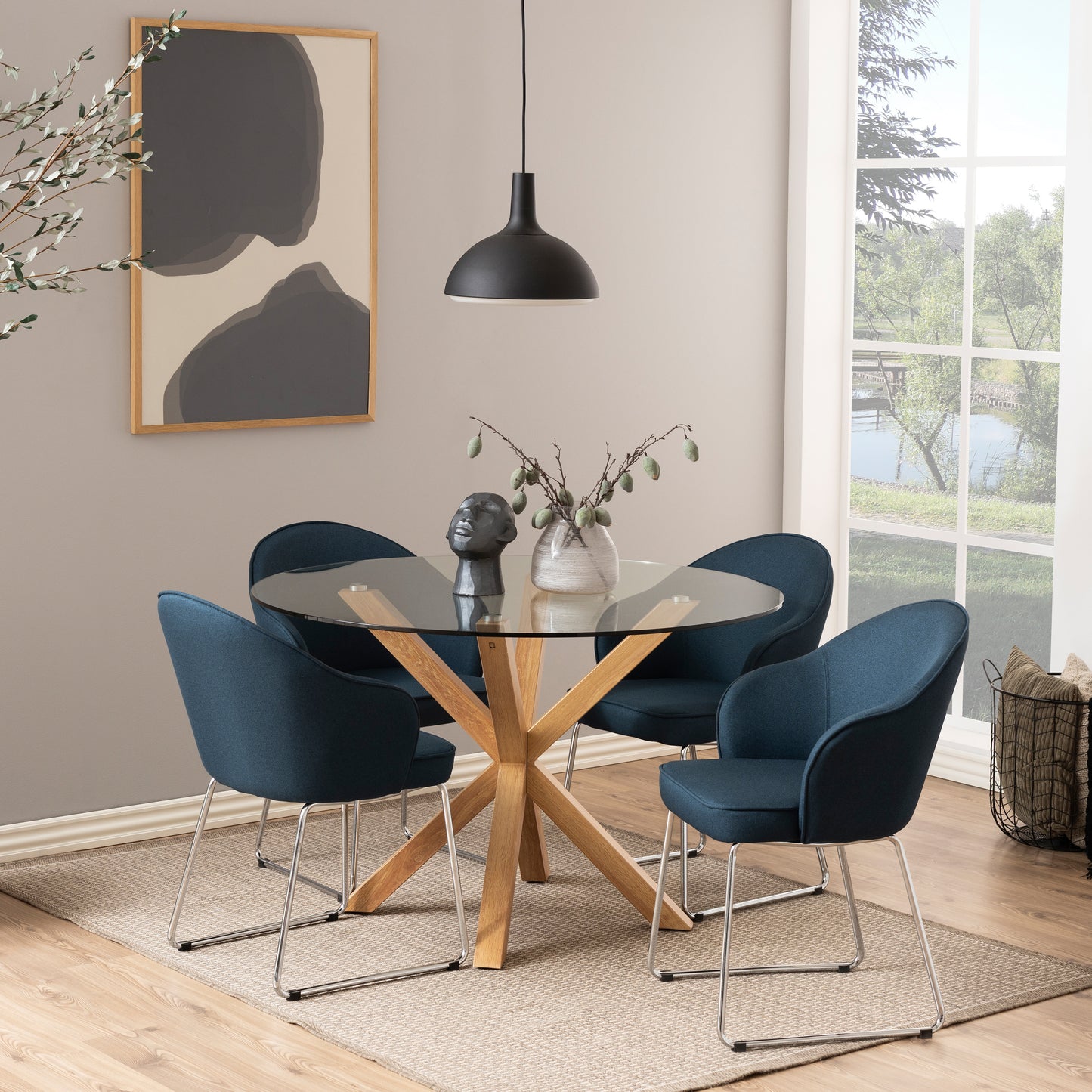 Heaven Round Dining Table with Glass Top