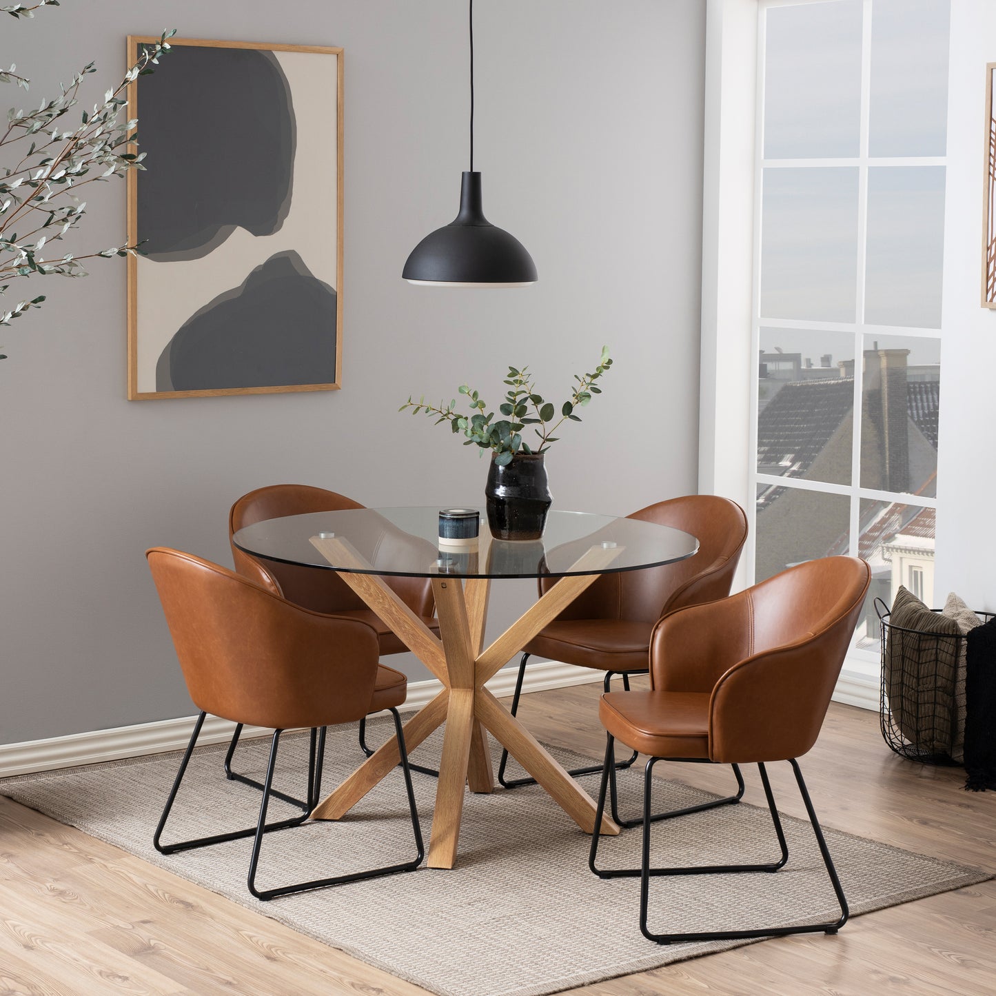 Heaven Round Dining Table with Glass Top
