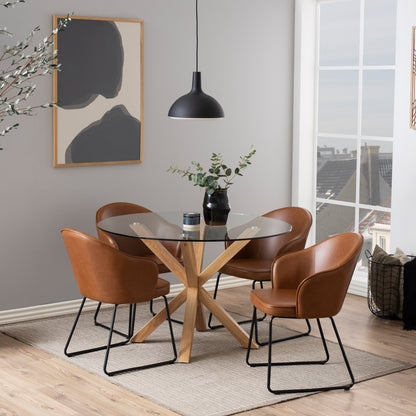 Heaven Round Dining Table with Glass Top