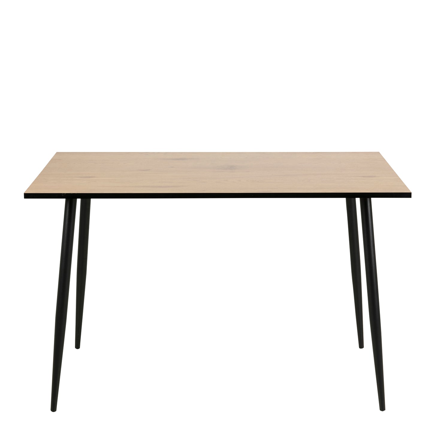Wilma Dining Table with Oak Top & Black Legs Set 4 Light Grey Chairs