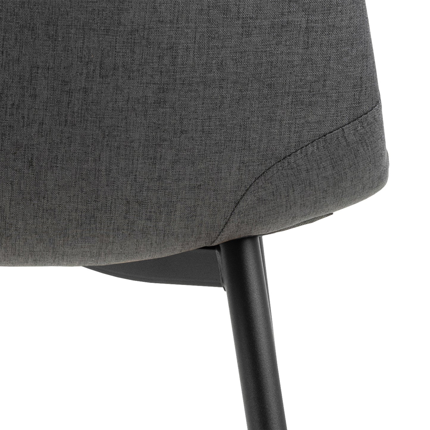 Wilma Dining Table with Oak Top & Black Legs Set 4 Light Grey Chairs