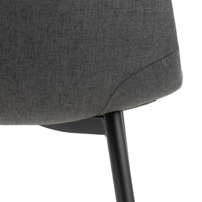 Wilma Dining Table with Oak Top & Black Legs Set 4 Light Grey Chairs