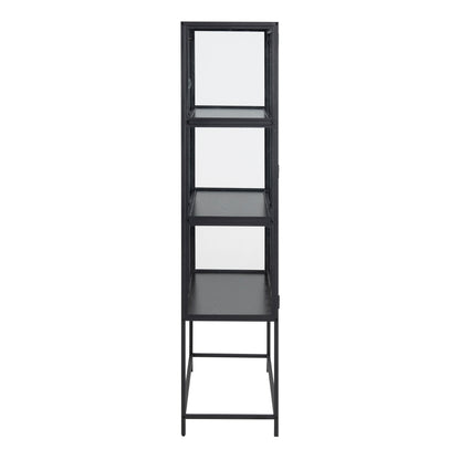 Seaford 2 Glass Door Display Cabinet in Black
