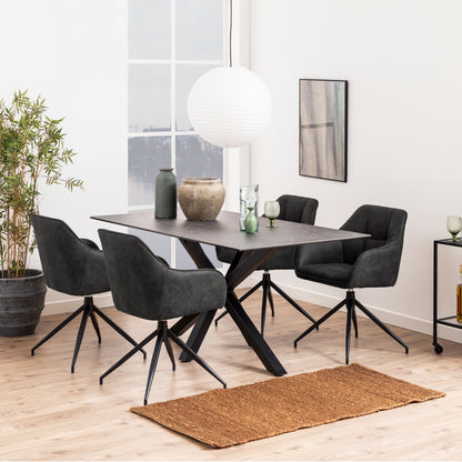Heaven Dining Table in Ceramic Black Top