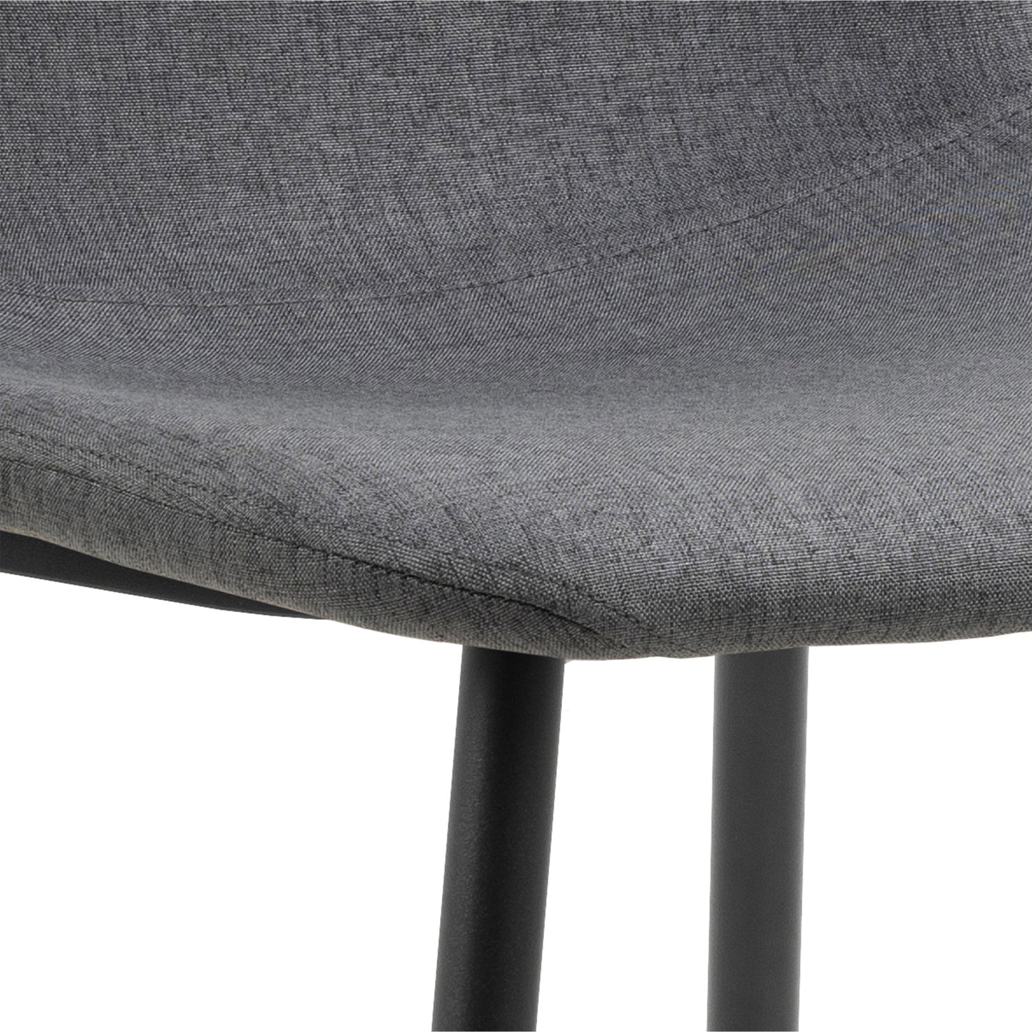Malta Ceramic Round Dining Table in Black Set 4 Light Grey Chairs