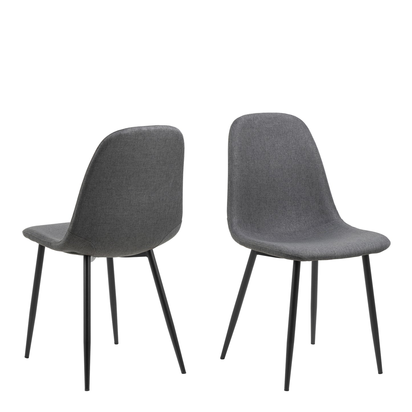 Malta Ceramic Round Dining Table in Black Set 4 Light Grey Chairs