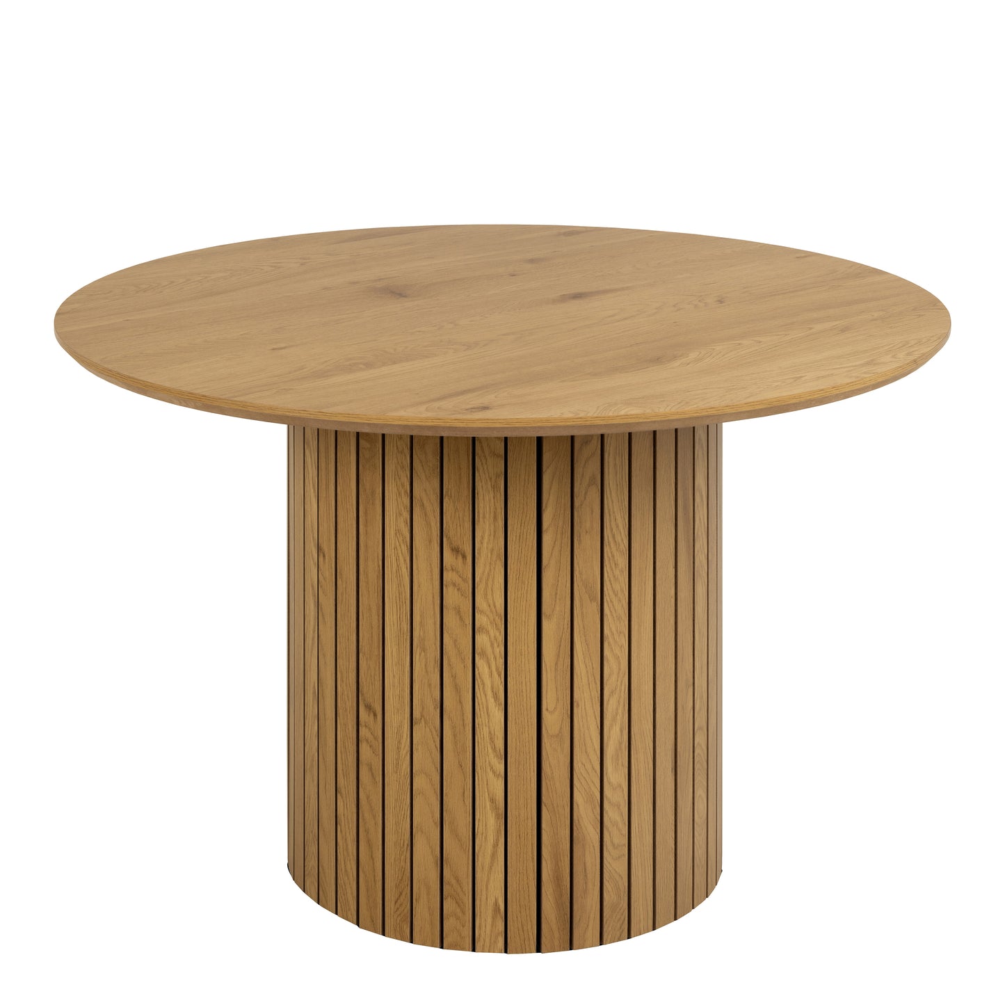Yale Dining Table in Oak Set 4 Light Brown Fabric Chairs