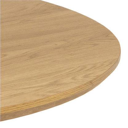 Yale Dining Table in Oak Set 4 Light Brown Fabric Chairs