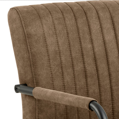 Yale Dining Table in Oak Set 4 Light Brown Fabric Chairs