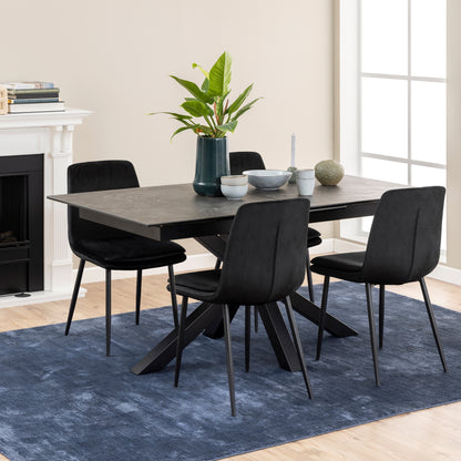 Heaven Extendable Dining Table with Ceramic Black Top