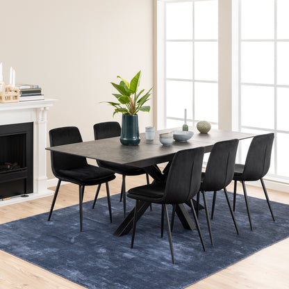 Heaven Extendable Dining Table with Ceramic Black Top