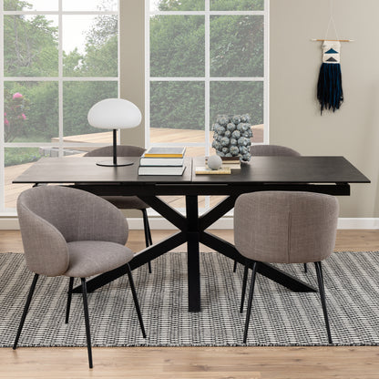 Heaven Extendable Dining Table with Ceramic Black Top