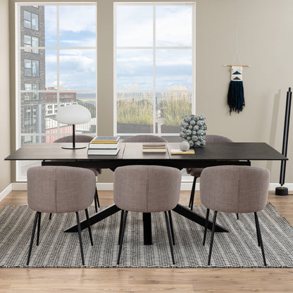 Heaven Extendable Dining Table with Ceramic Black Top