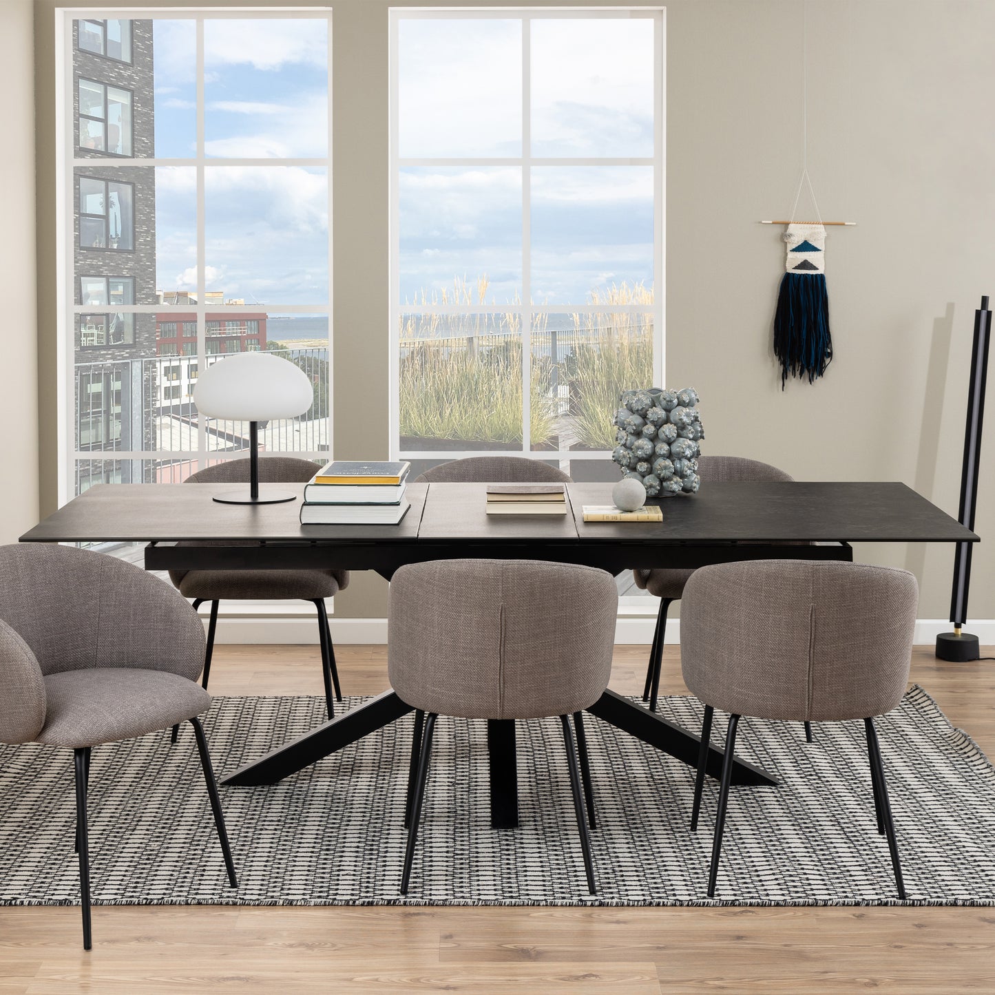 Heaven Extendable Dining Table with Ceramic Black Top