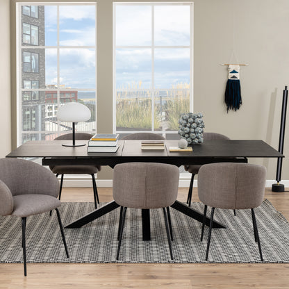 Heaven Extendable Dining Table with Ceramic Black Top